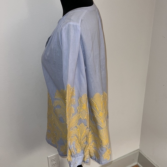 LOFT aplique long sleeves tunic style‎ blouse Sz S - Picture 3 of 7